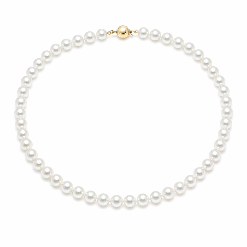 9ct Yellow Gold Pearl Necklace 6.5mm