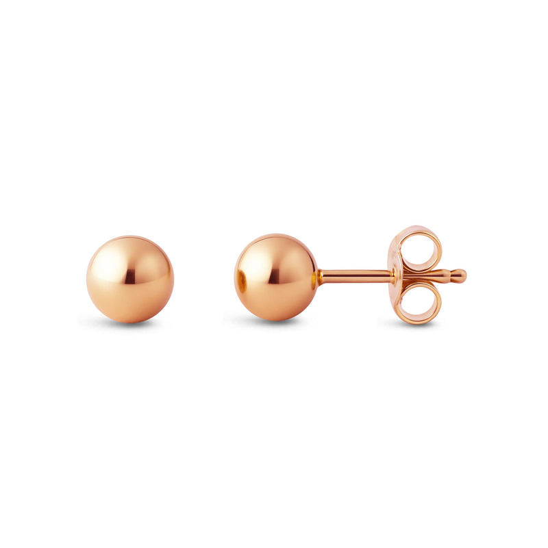 Rose Gold Vermeil Beaded Stud Earrings 5mm
