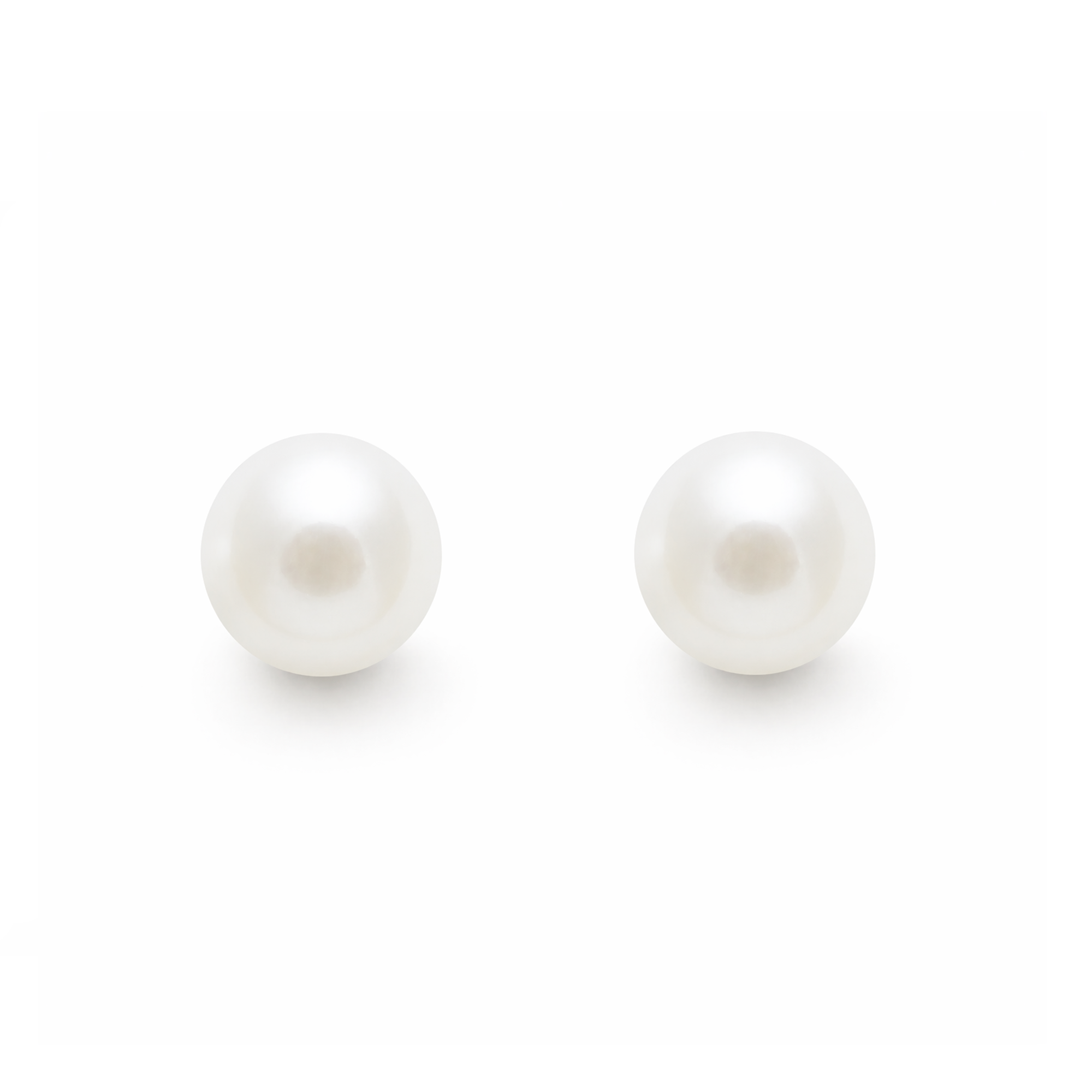9ct Yellow Gold Pearl Round Stud Earrings