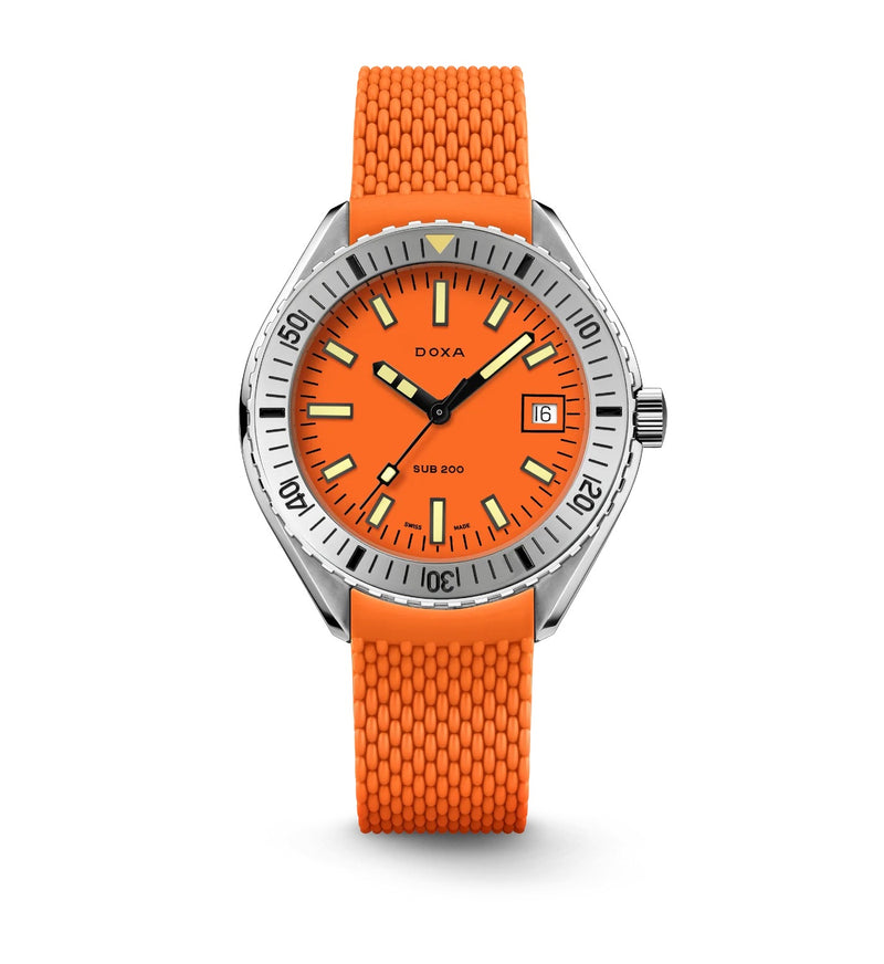 DOXA SUB 200 Professional Stainless Steel Bezel Rubber Strap Watch