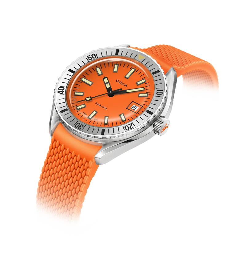 DOXA SUB 200 Professional Stainless Steel Bezel Rubber Strap Watch