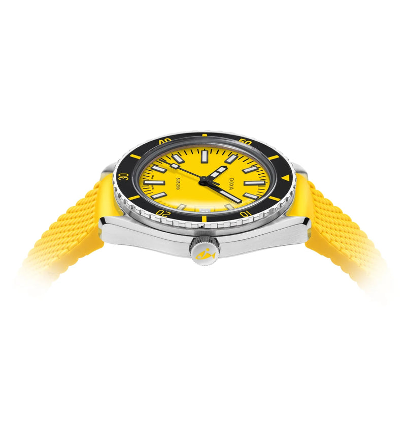 DOXA SUB 200 Divingstar Yellow Rubber Strap Watch