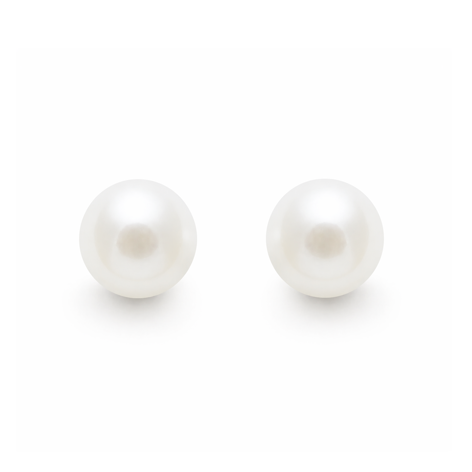 9ct Yellow Gold Pearl Round Stud Earrings
