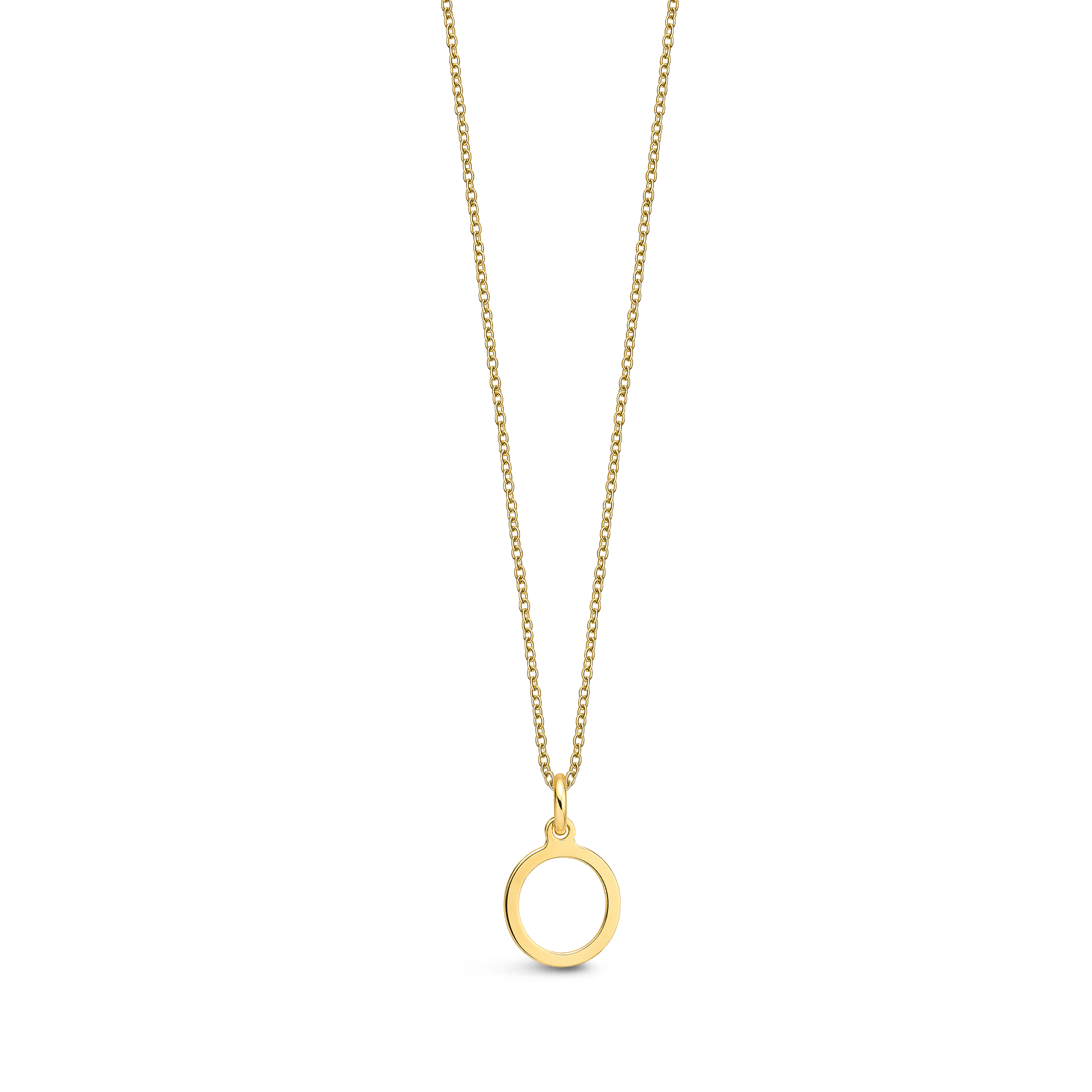 9ct Yellow Gold Initial 'O' Necklace