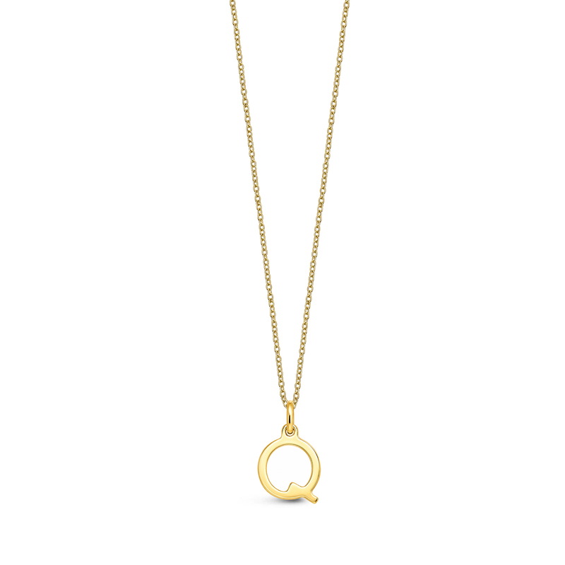 9ct Yellow Gold Initial 'Q' Necklace