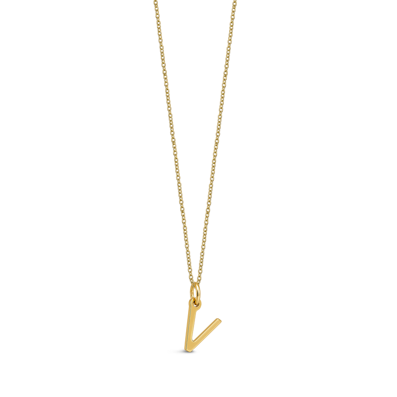 9ct Yellow Gold Initial 'V' Necklace