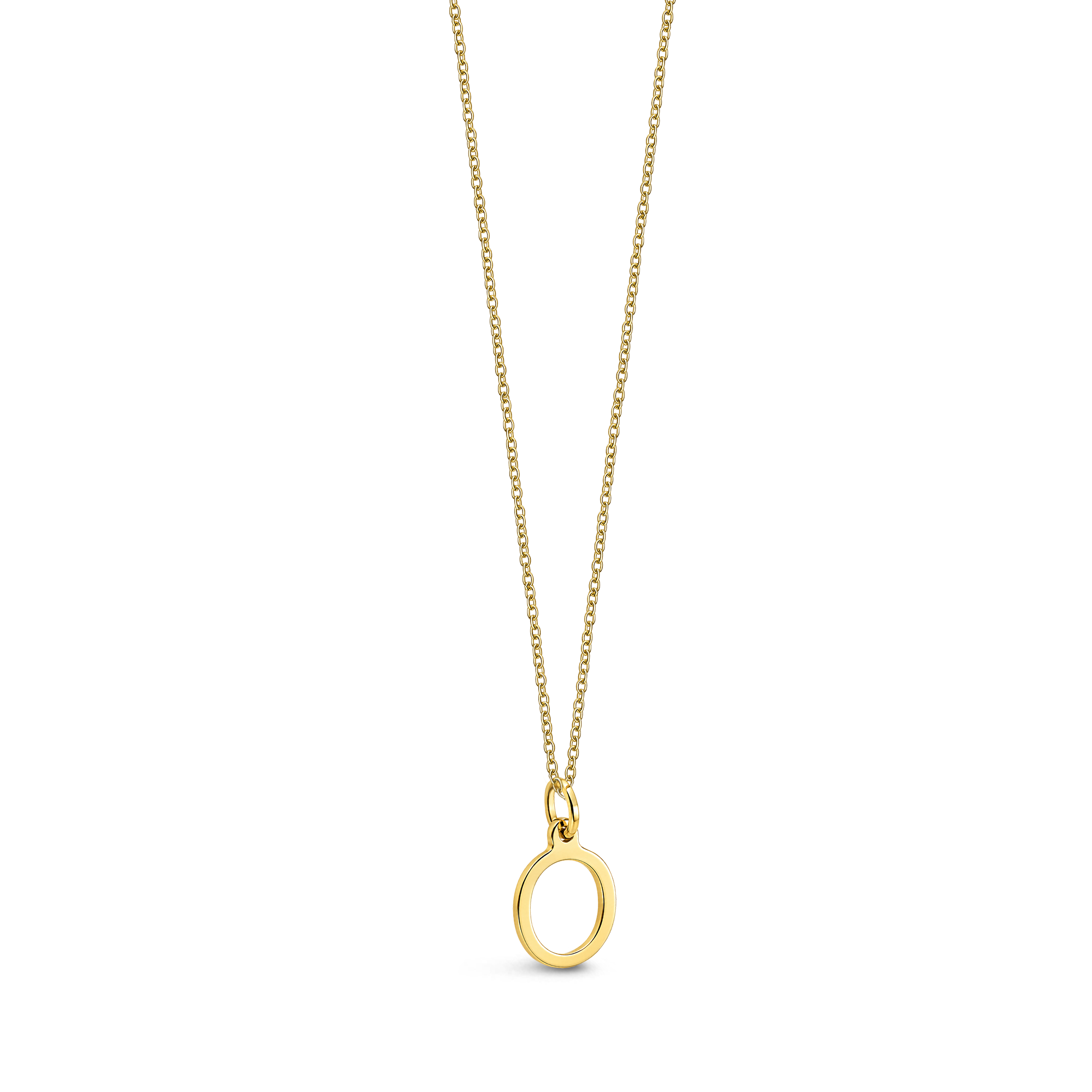 9ct Yellow Gold Initial 'O' Necklace