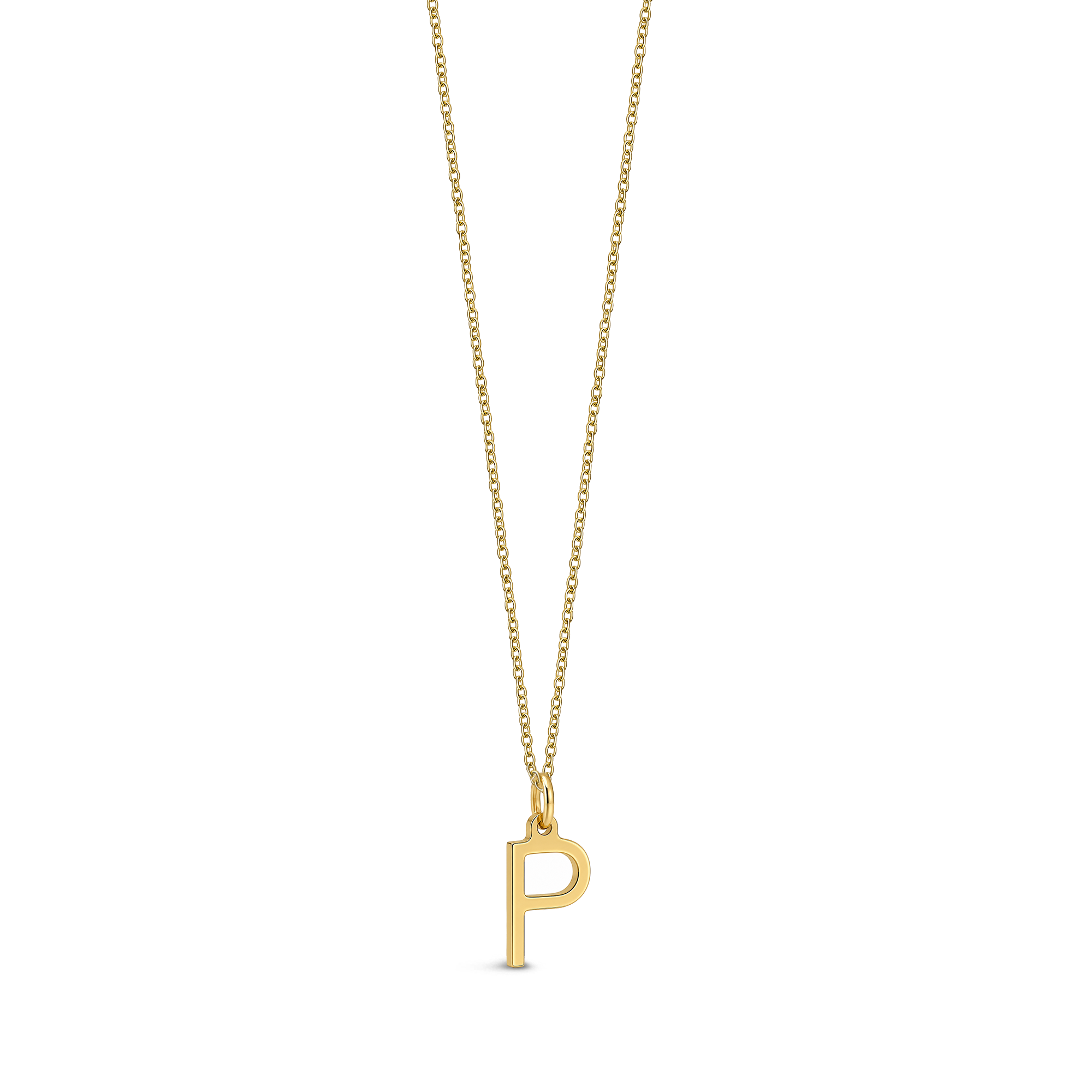 9ct Yellow Gold Initial 'P' Necklace