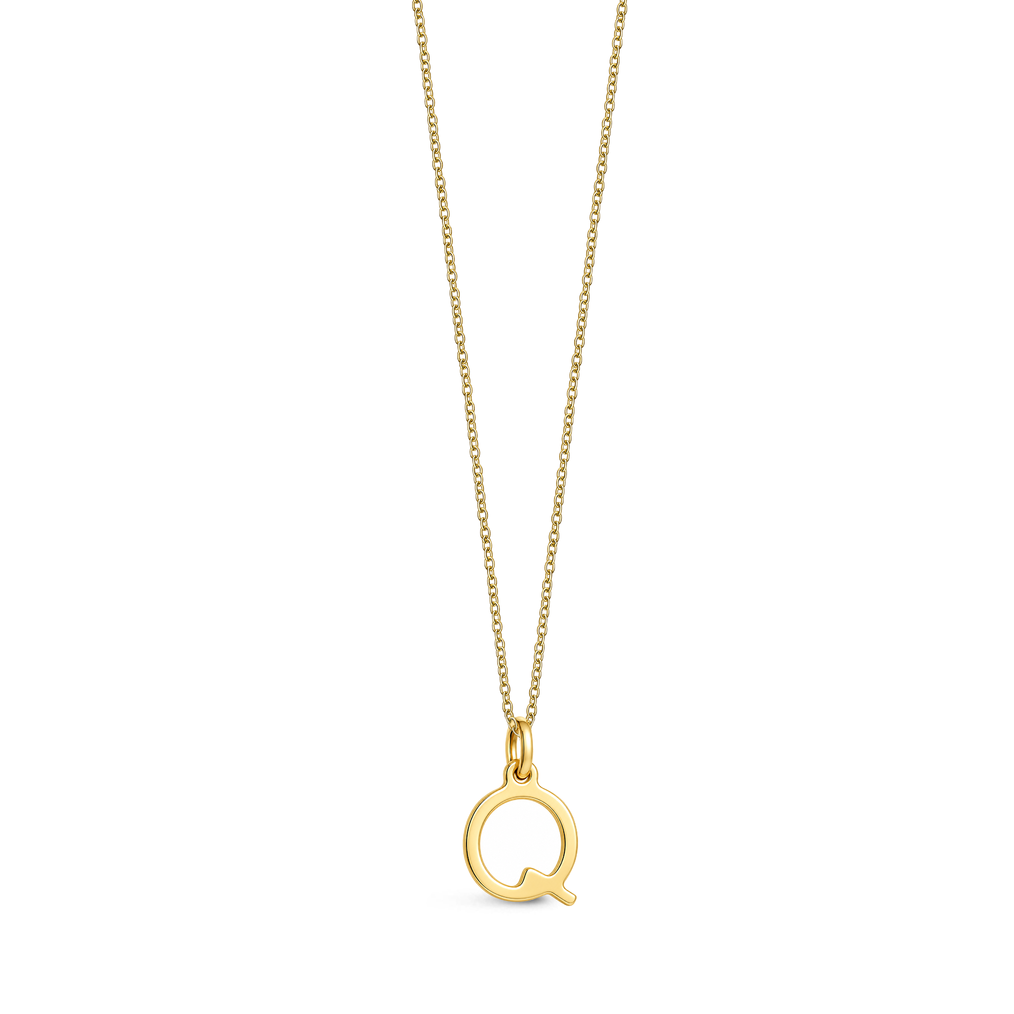 9ct Yellow Gold Initial 'Q' Necklace