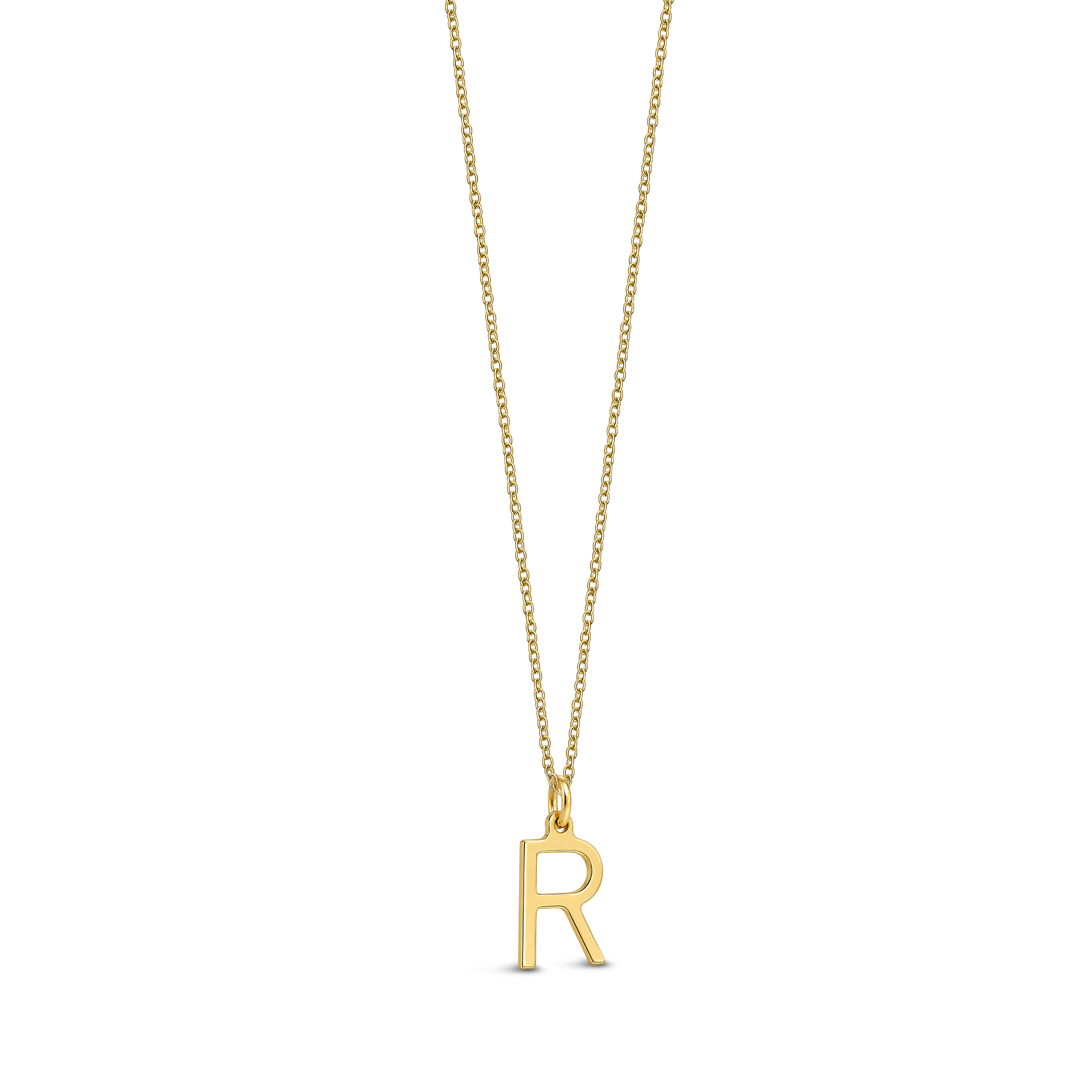 9ct Yellow Gold Initial 'R' Necklace