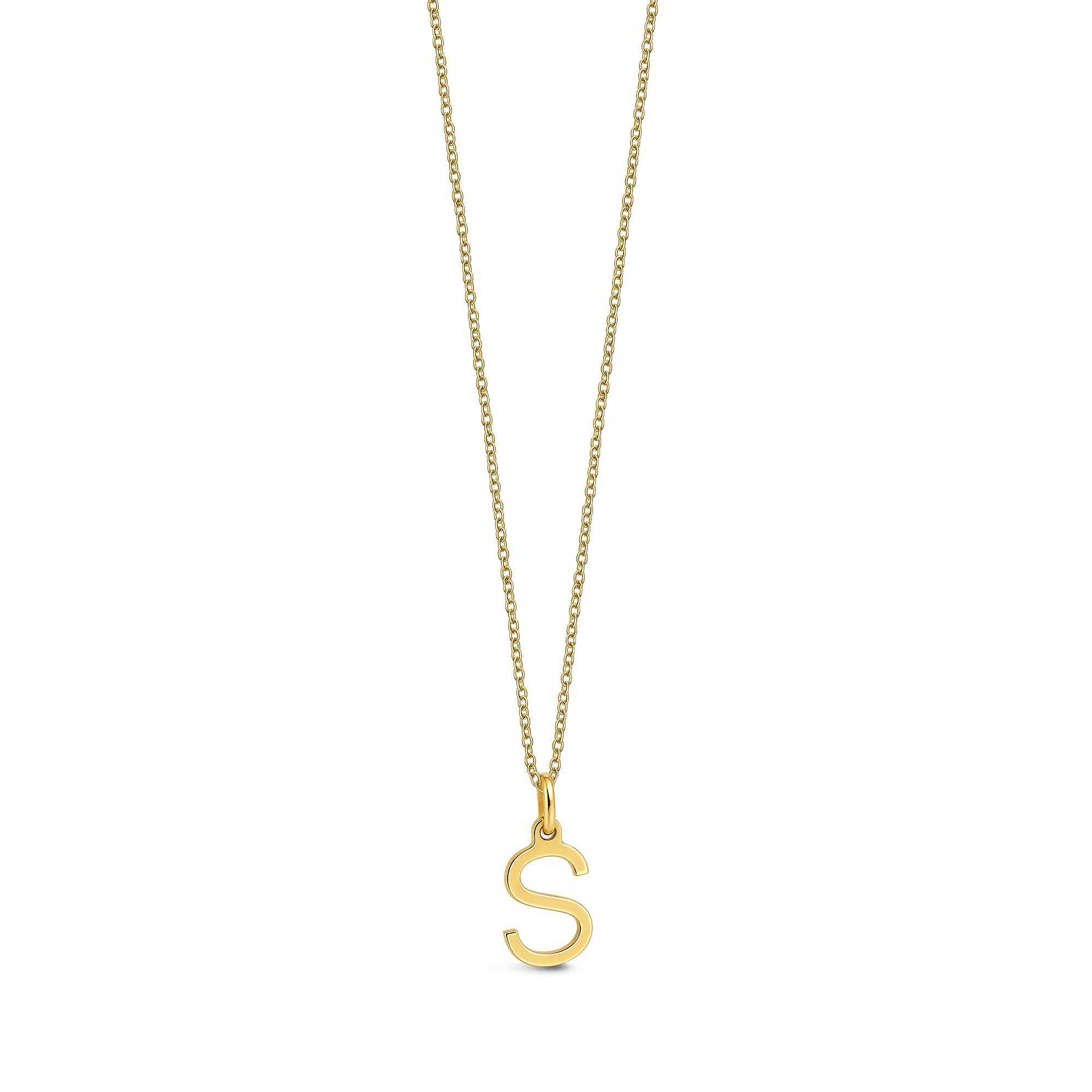 9ct Yellow Gold Initial 'S' Necklace