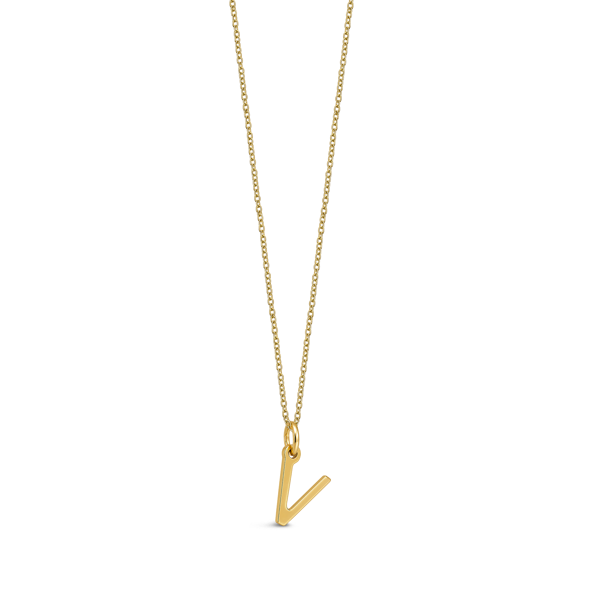 9ct Yellow Gold Initial 'V' Necklace