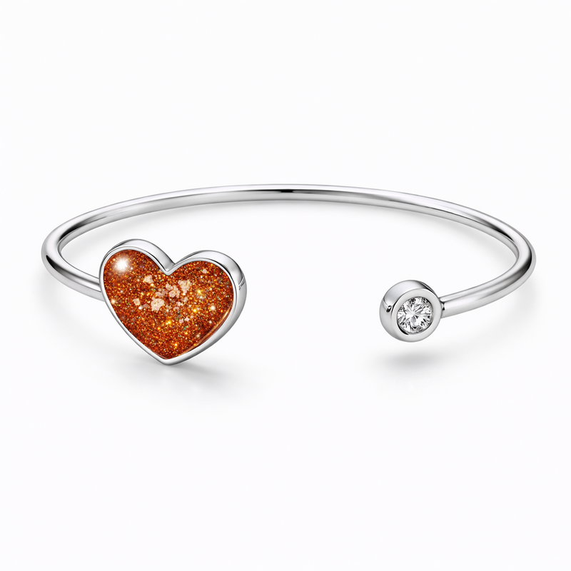 Sterling Silver Heart Keepsake Bangle