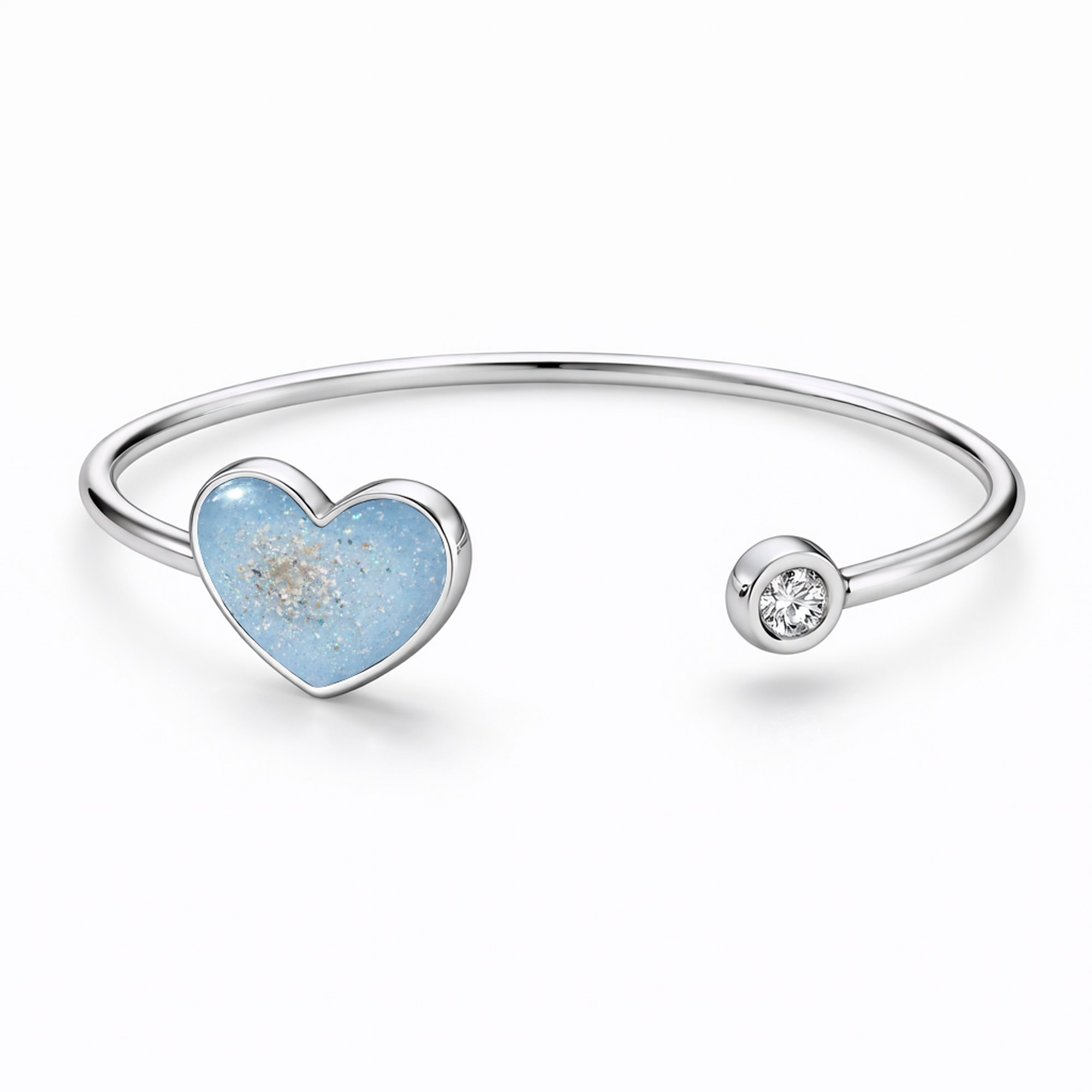 Sterling Silver Heart Keepsake Bangle