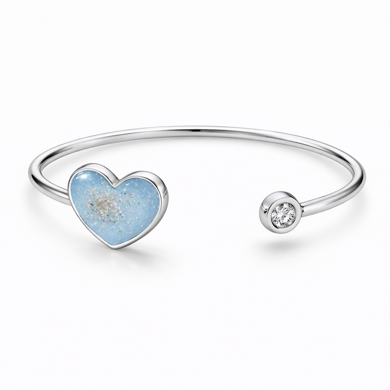 Sterling Silver Heart Keepsake Bangle