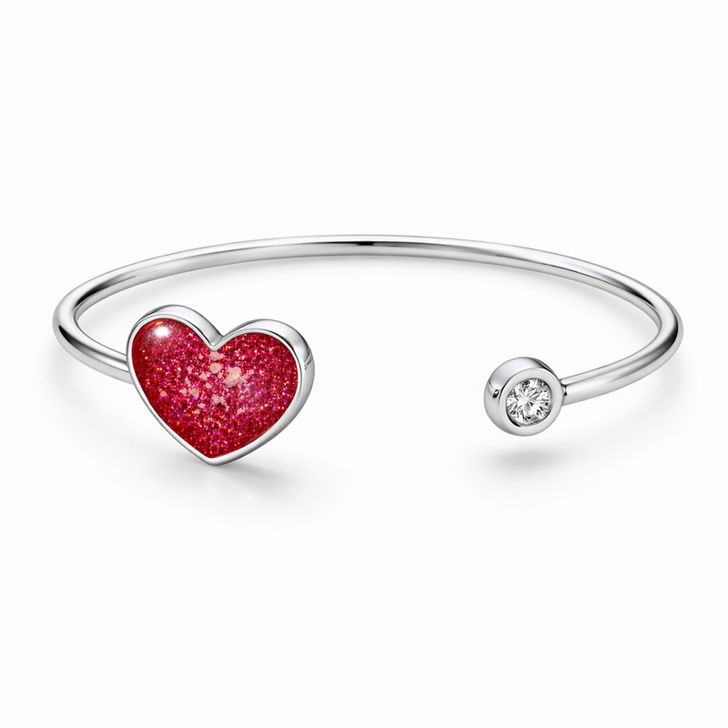 Sterling Silver Heart Keepsake Bangle