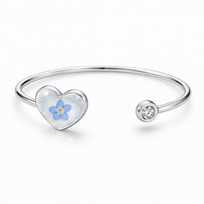Sterling Silver Heart Keepsake Bangle