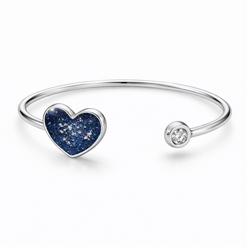 Sterling Silver Heart Keepsake Bangle