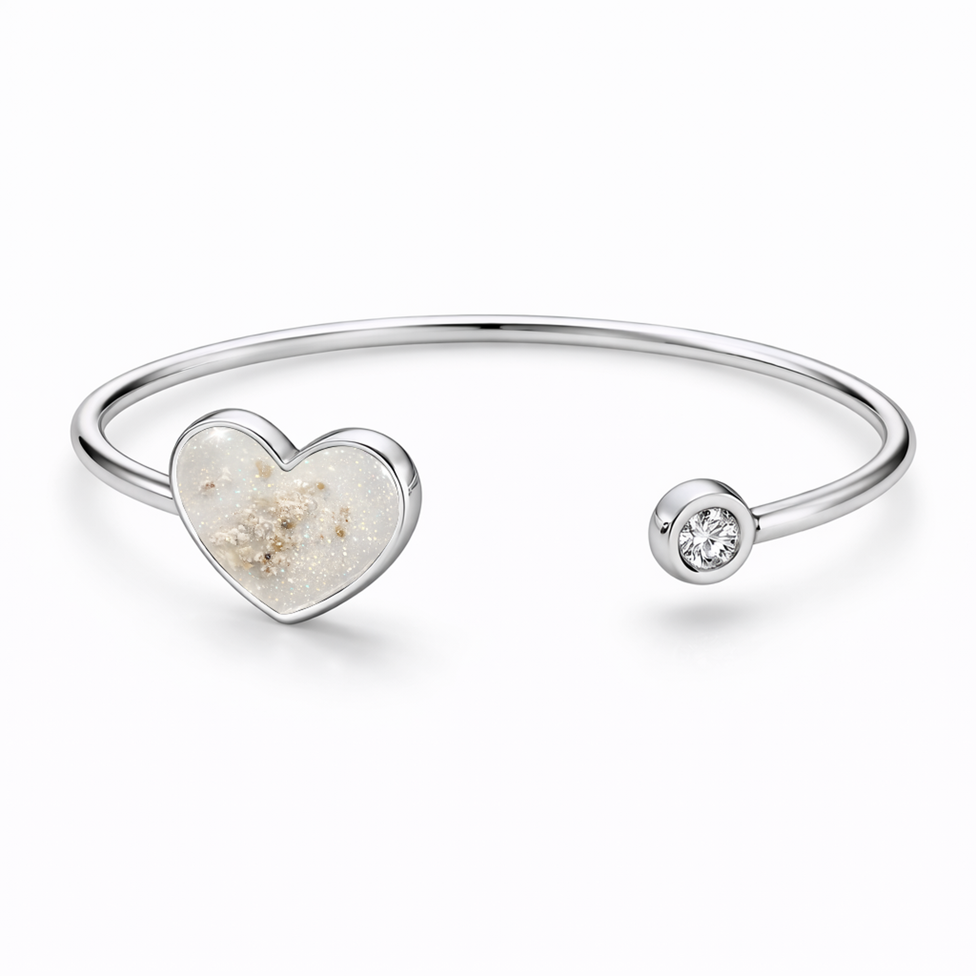 Sterling Silver Heart Keepsake Bangle