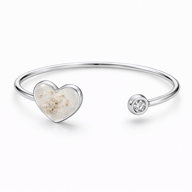 Sterling Silver Heart Keepsake Bangle
