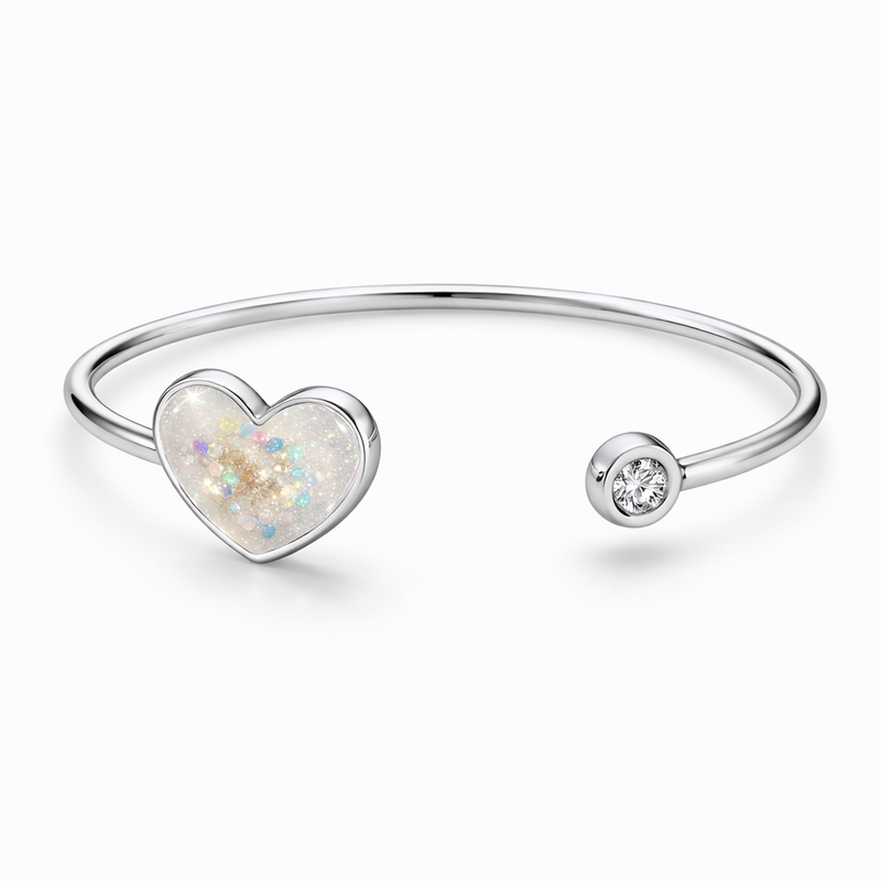 Sterling Silver Heart Keepsake Bangle