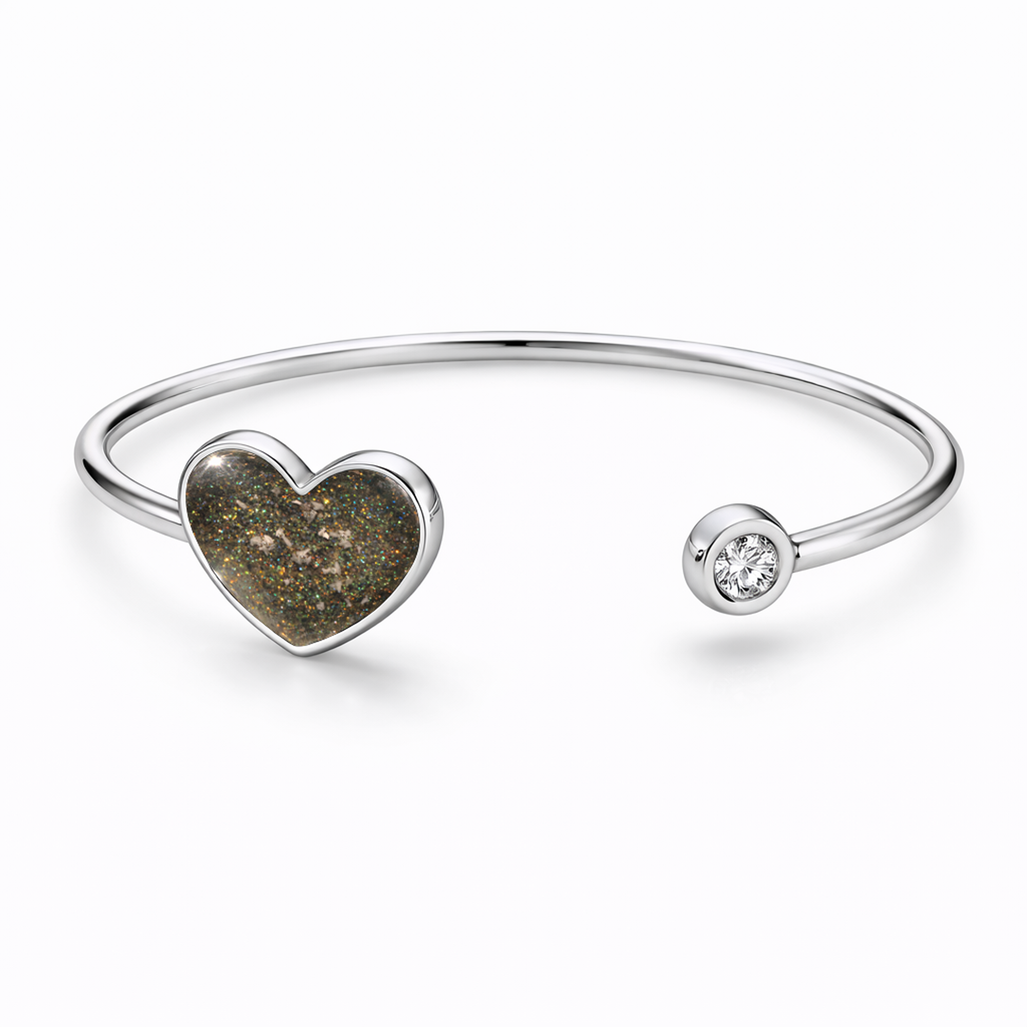 Sterling Silver Heart Keepsake Bangle