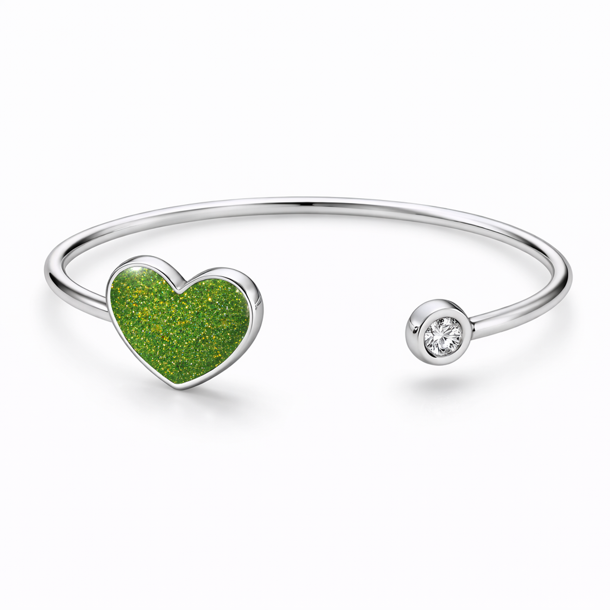 Sterling Silver Heart Keepsake Bangle
