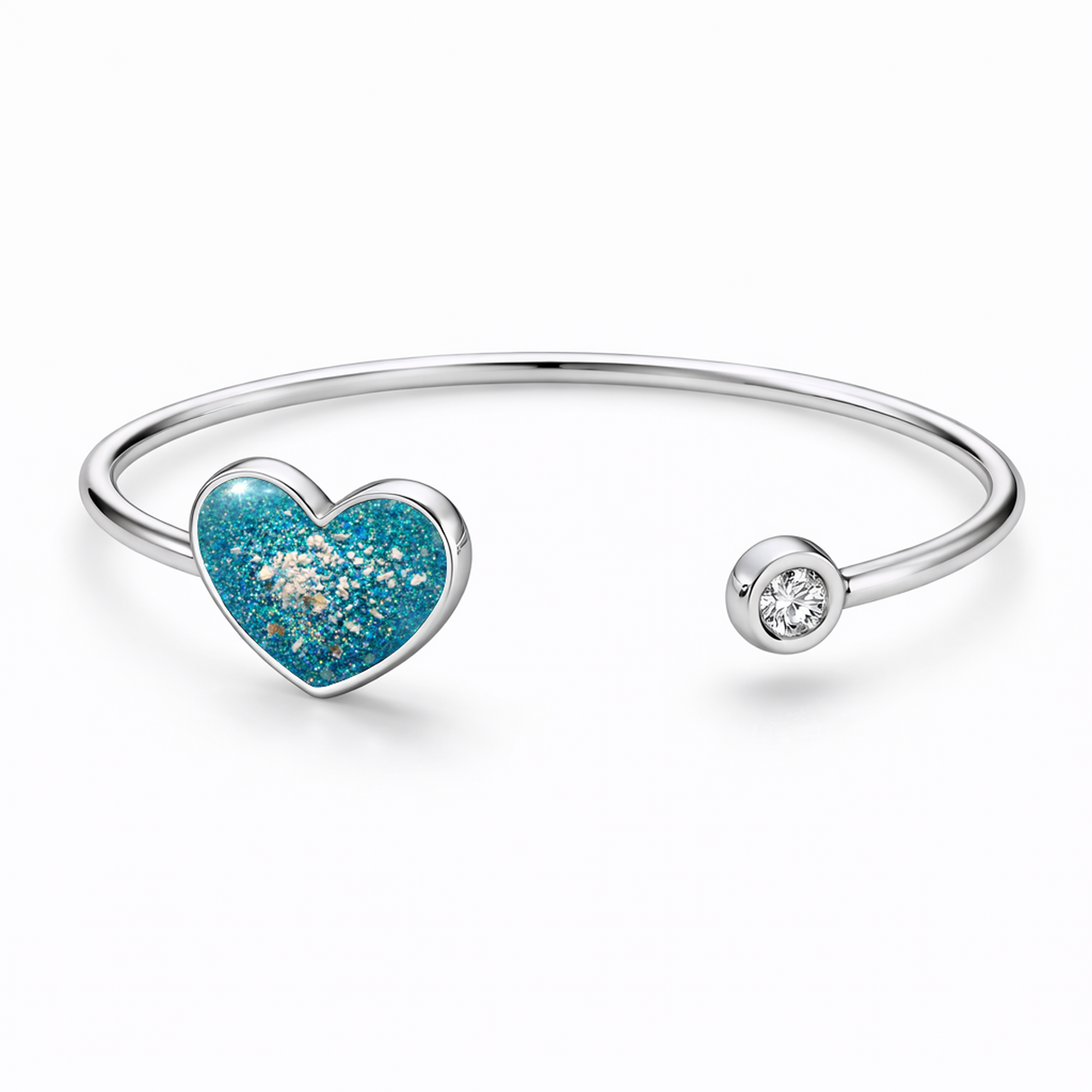Sterling Silver Heart Keepsake Bangle