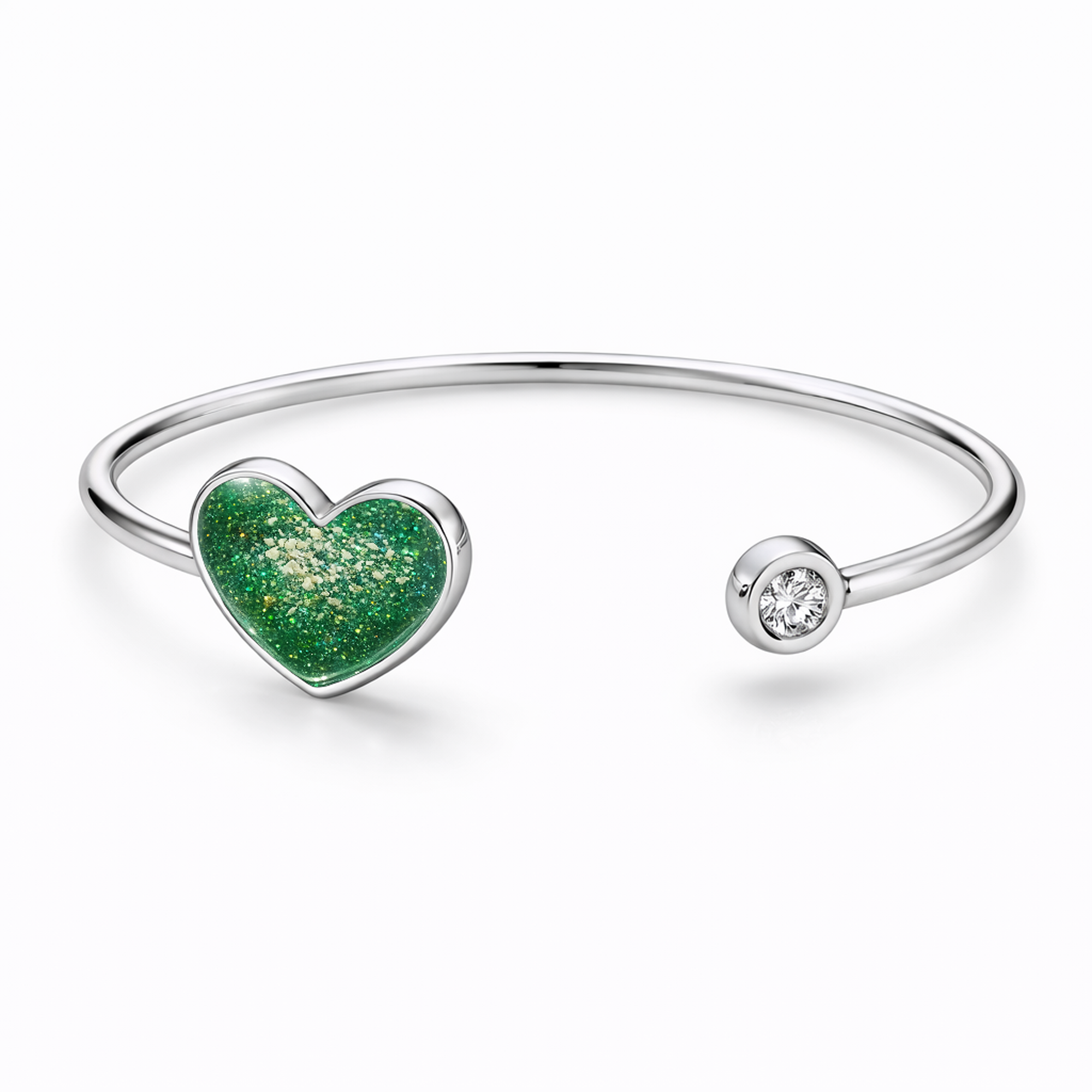 Sterling Silver Heart Keepsake Bangle
