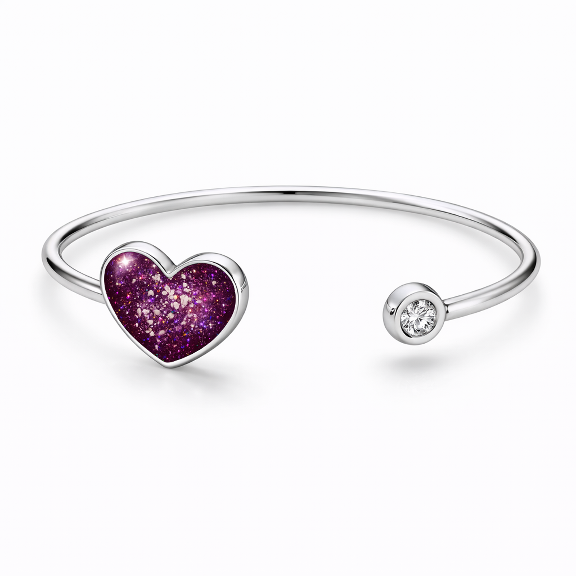 Sterling Silver Heart Keepsake Bangle