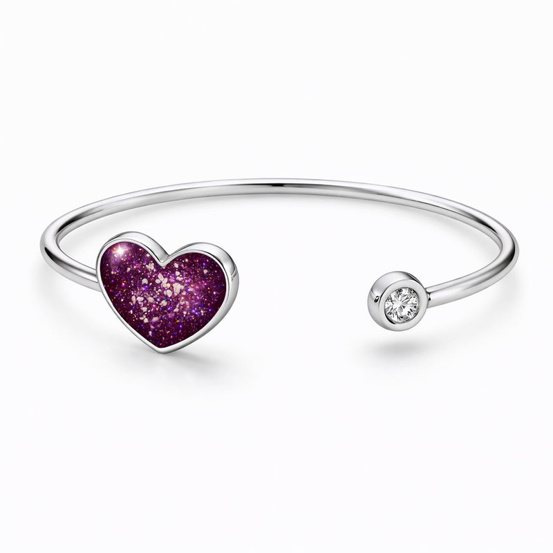 Sterling Silver Heart Keepsake Bangle