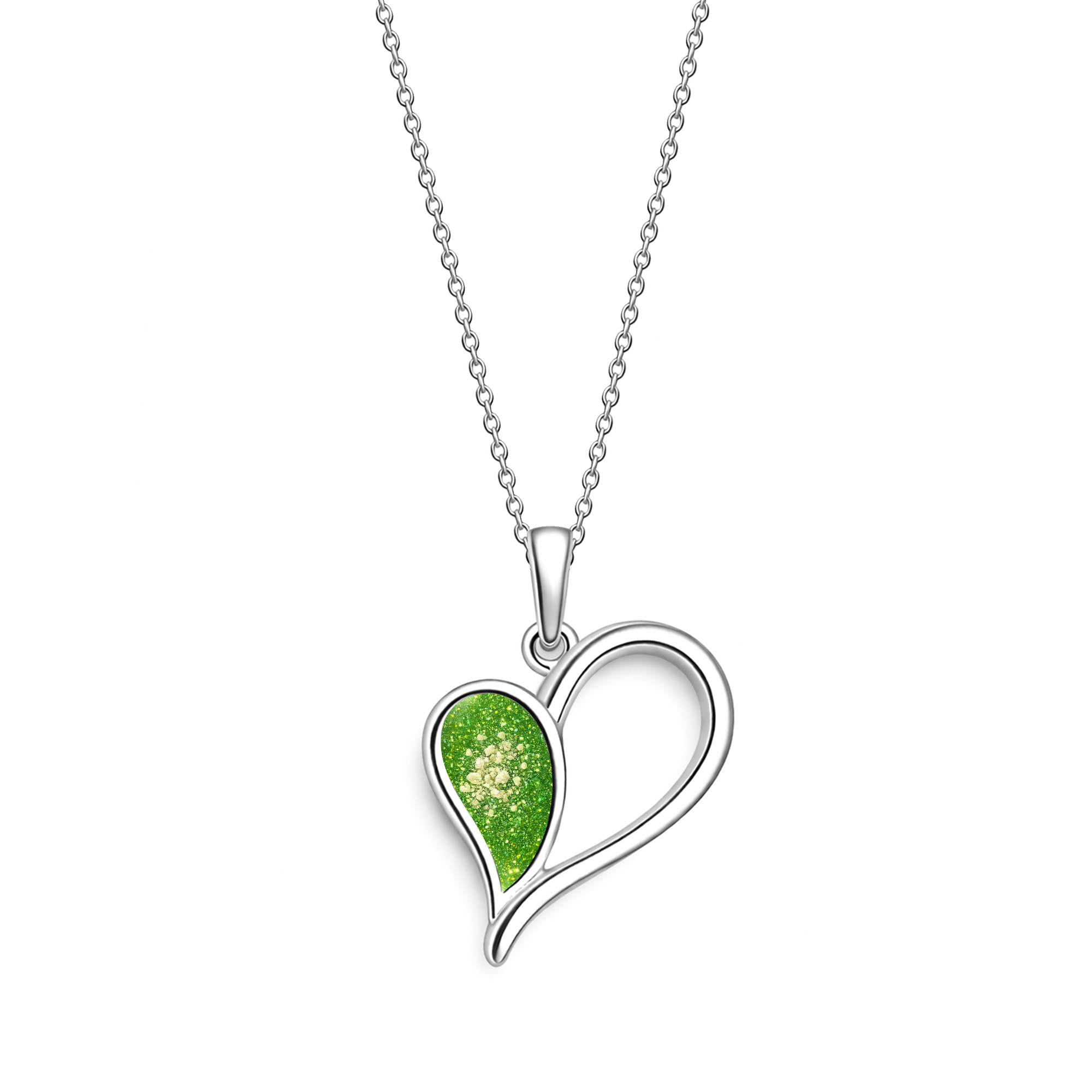 Sterling Silver Ashes Open Heart Pendant