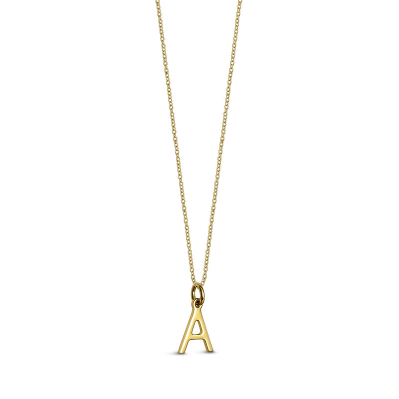 9ct Yellow Gold Initial 'A' Necklace