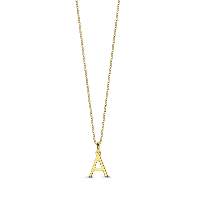 9ct Yellow Gold Initial 'A' Necklace