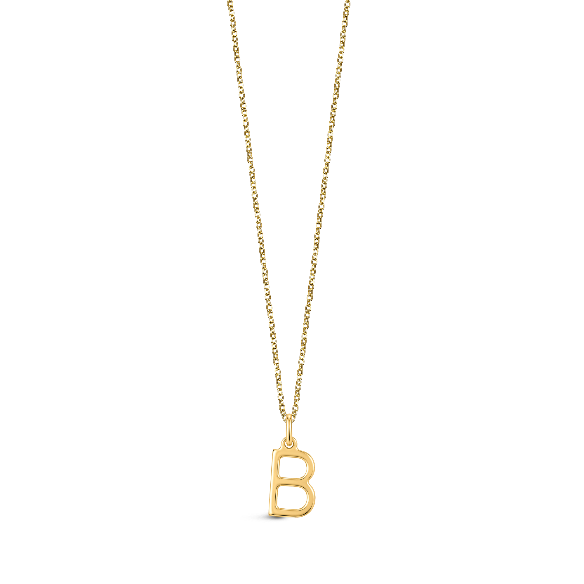 9ct Yellow Gold Initial 'B' Necklace