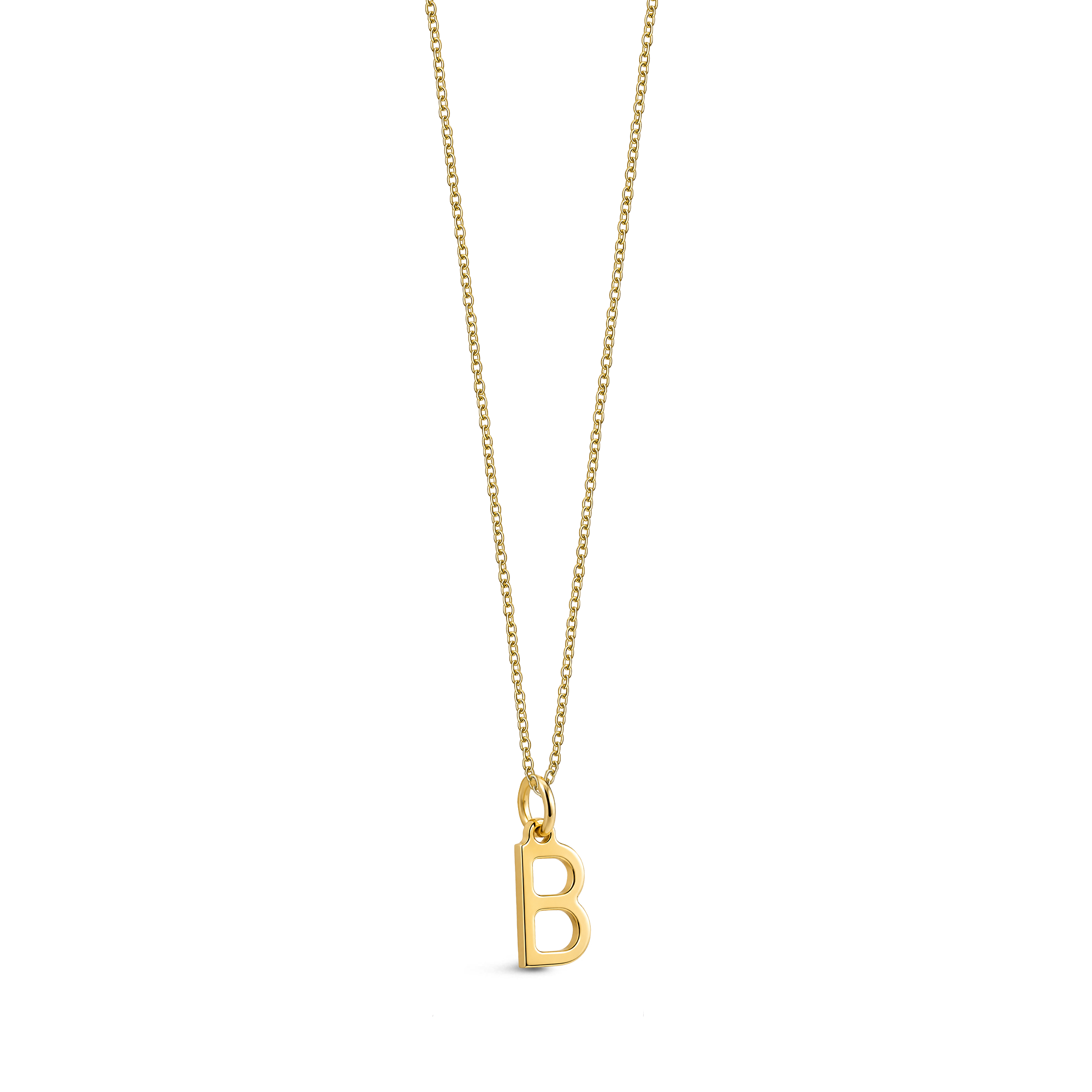 9ct Yellow Gold Initial 'B' Necklace