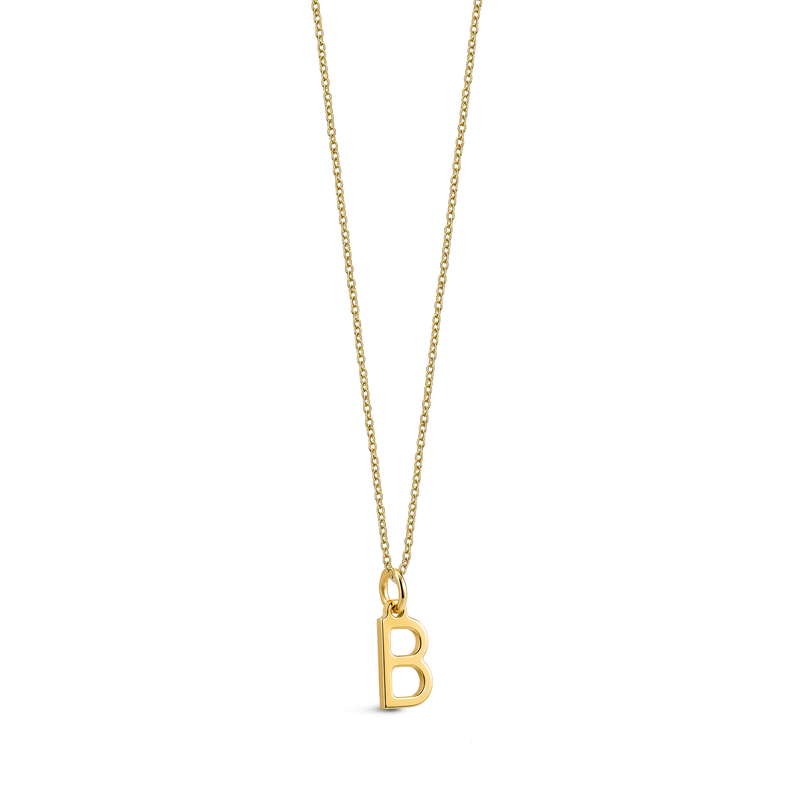 9ct Yellow Gold Initial 'B' Necklace
