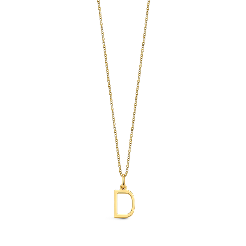 9ct Yellow Gold Initial 'D' Necklace