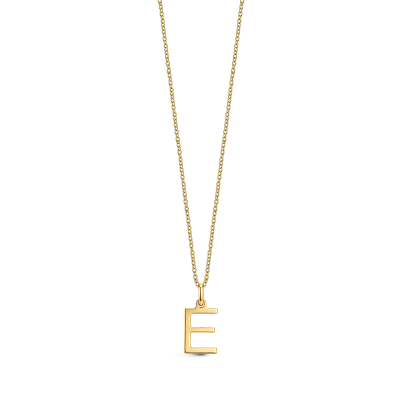9ct Yellow Gold Initial 'E' Necklace