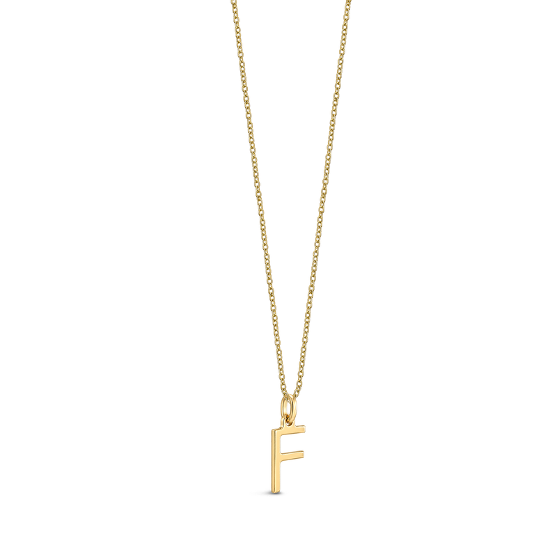 9ct Yellow Gold Initial 'F' Necklace