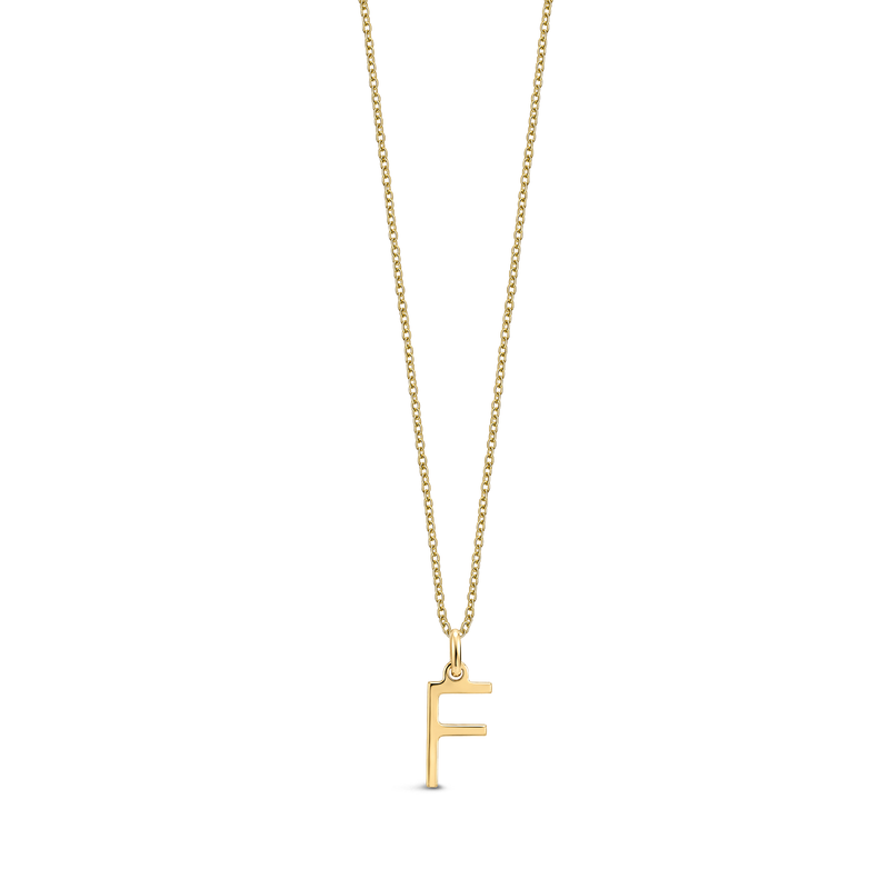 9ct Yellow Gold Initial 'F' Necklace