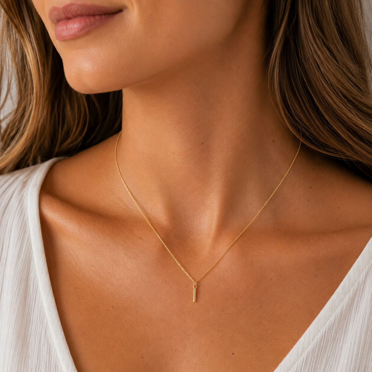 9ct Yellow Gold Initial 'I' Necklace