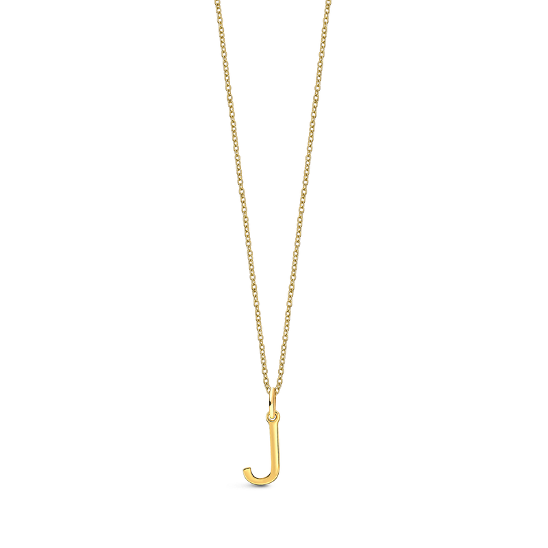 9ct Yellow Gold Initial 'J' Necklace
