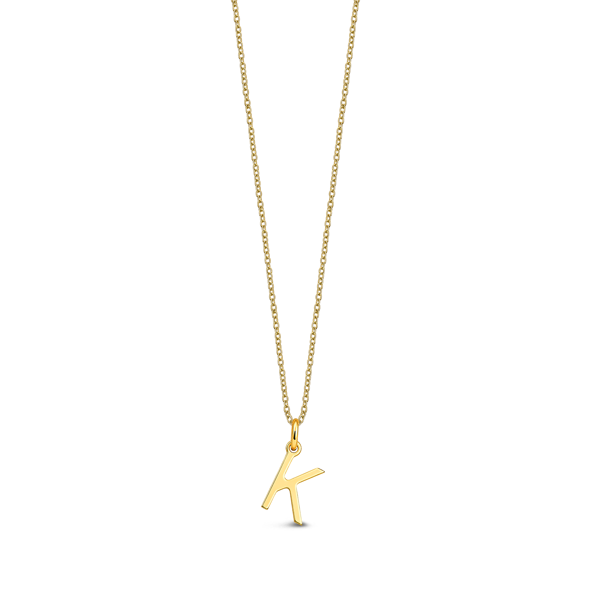 9ct Yellow Gold Initial 'K' Necklace