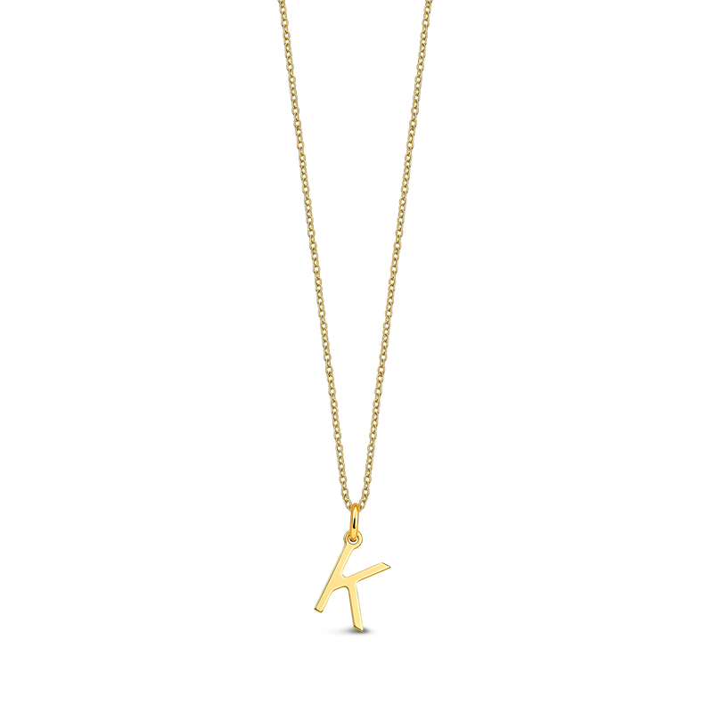 9ct Yellow Gold Initial 'K' Necklace