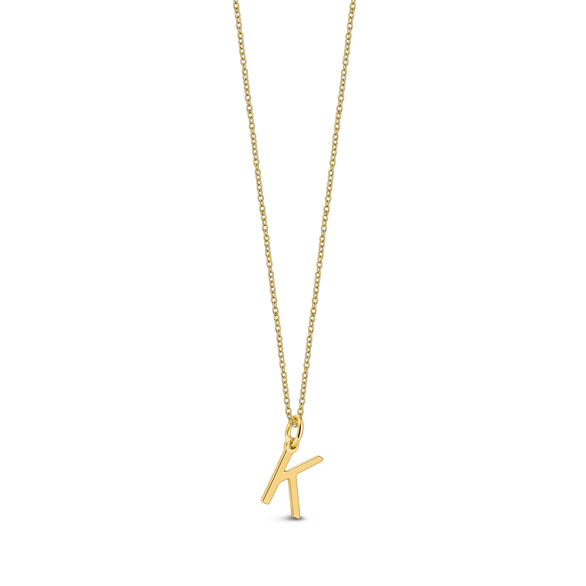 9ct Yellow Gold Initial 'K' Necklace
