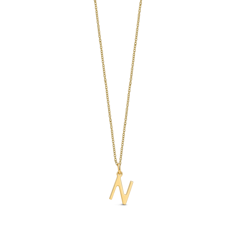 9ct Yellow Gold Initial 'N' Necklace