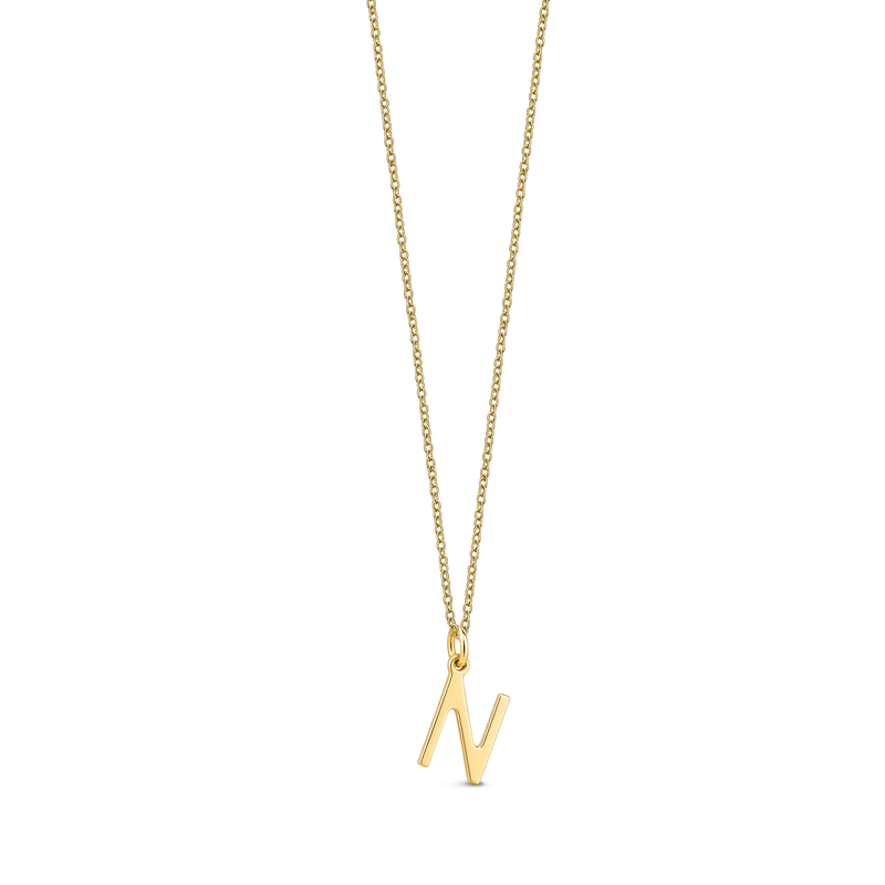 9ct Yellow Gold Initial 'N' Necklace