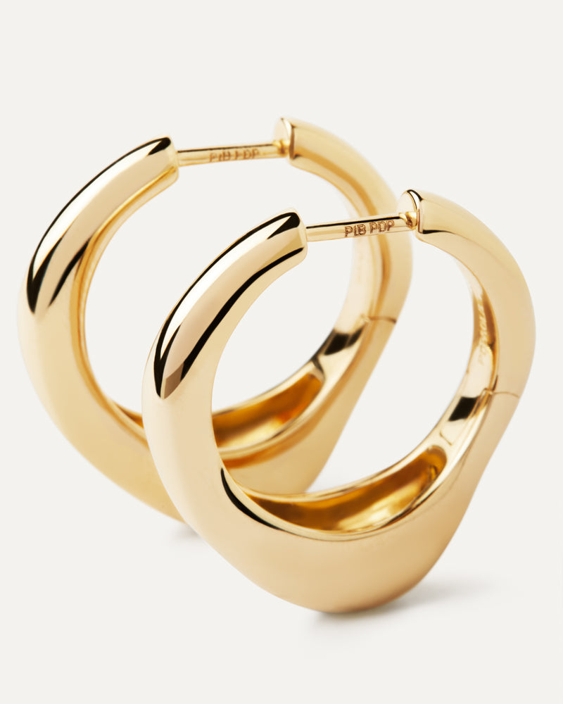 18ct Yellow Gold Vermeil Riba Hoops