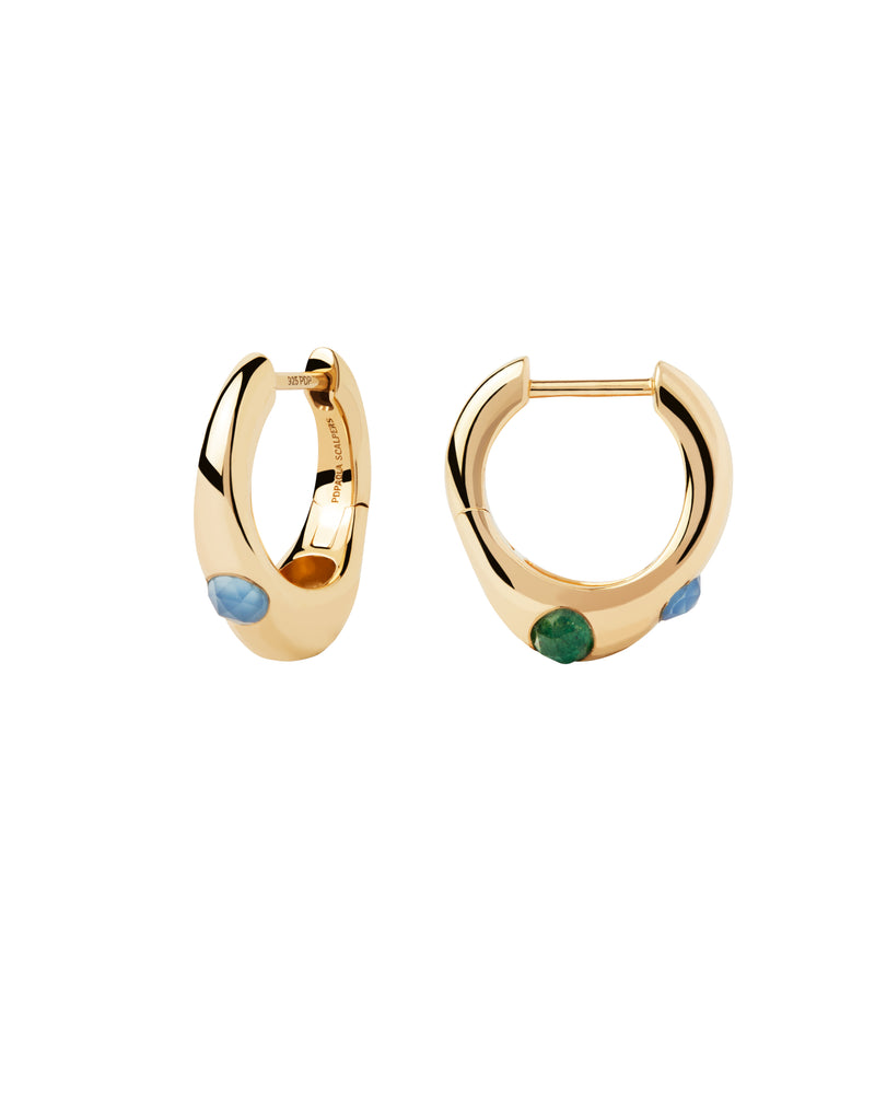 18ct Yellow Gold Vermeil Coral Hoops